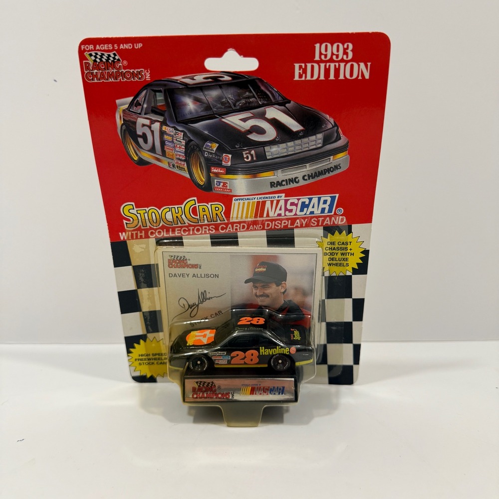 Racing Champions Diecast Car Unisex 1/64 Black New Davey Allison 28 NASCAR 1993